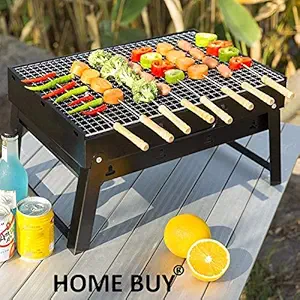 Home Buy Small Portable BBQ Briefcase Style Folding Barbecue Grill Toaster Barbeque