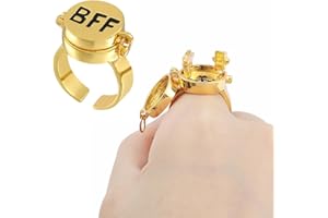 BCBF 2 Stück Bff Geschenke, Bff Ring Spongebob, Ringe Symbol Of Friendship Commemorative Gift Geschenk Für Freund Bff Geschenke Freundschaftsringe,Einstellbar Offene Kappe Ring,Süßes Bff Ring