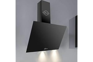 Gurari 286.9 Hotte aspirante murale 90 cm,Hotte murale allemand fabricant Gurari, 3 vitesses,1000m³/h,LED,Hotte,Timer, Noir,Recirculation possible,ClearTouch Control,Télécommande