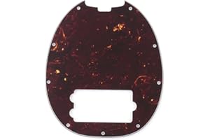 Musiclily Pickguard basse 9 trous pour Musicman Stingray Basse, 4 plis Tortoise Brun foncé