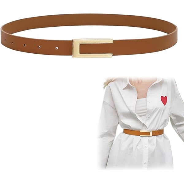 Ceinture Fine Pour Robe 3 Ceintures Élastiques Femme - Noir/Blanc/Marron, Boucle Métal, Réglable 83-103cm Pour Robes Et Jeans Accessoire Mode Femme