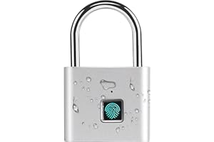 AEUZWR Schloss mit Fingerabdruck Serrure à empreinte digitale, cadenas à empreintes digitales, chargement USB, biométrique, verrouillage de sécurité élevé pour gymnastique, bagages, casier (argent)