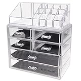 Acelectronic® Large Capacity Cosmetic Organizer Transparent Acrylic Jewelries & Cosmetic Storage Insert Holder Display Boxes Makeup Organizer (4 designs)