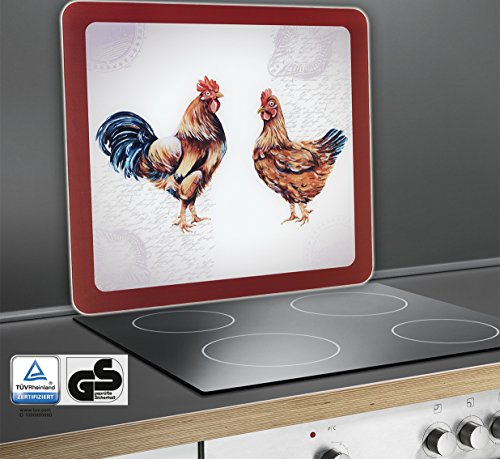 Wenko 2712971500 Multi-Platte Farm für Glaskeramik Kochfelder, Schneidbrett, Gehärtetes Glas, 56 x 0,5 x 50 cm, mehrfarbig - 2