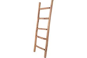 ‎UNUS UNUS Dekoleiter Holzleiter Deko Leiter Wand Dekoration Handtuchhalter 120cm 5 Stufen Old Look