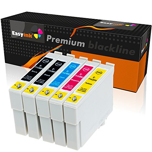 EasyInk 5er Set Druckerpatronen zu EPSON T0711 - T0714 für Epson Stylus Office BX 300 F, Epson Stylus Office BX 310 FN, Epson Stylus Office BX 510 W, Epson Stylus Office BX 600 FW, Epson Stylus Office BX 610 FW, Epson Stylus S 20, Epson Stylus S 21, Epson Stylus SX 100, Epson Stylus SX 105, Epson Stylus SX 110 und mehr!