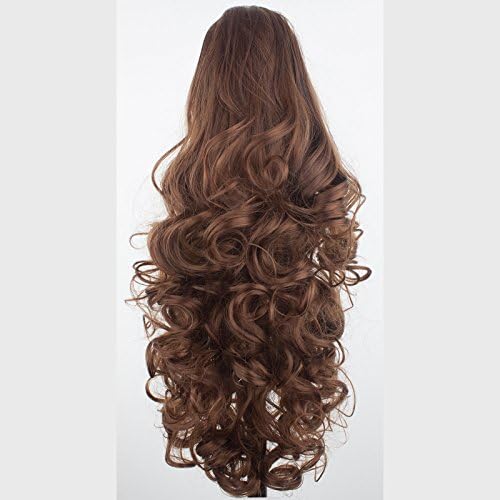 17" Ponytail Curly - Chestnut Brown - Claw Clip Attachment - Reversible 2 Styles in 1 - Clip in Hair Piece - Looks and Feels like Real Hair - 160g by Elegant Hair