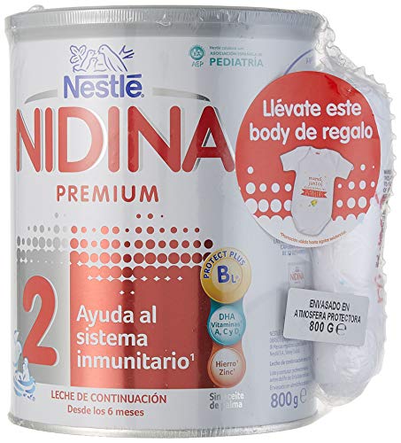 Nestlé Nidina 2 - Leche de Continuación en Polvo - Fórmula para Bebés - A Partir de Los 6 Meses - 800 gr