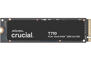 ‎CRUCIAL Crucial T710 SSD 2TB M.2 NVMe PCIe 5.0 x4 Gen5, bis zu 14.500 MB/s Lesen, 13.800 MB/s Schreiben, für Laptop und Desktop PC, TLC NAND, Interne Festplatte - CT2000T710SSD8-01