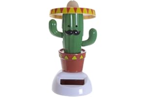 TRENDAFFE Kaktus mit Sombrero Solarfigur - Kaktus mit Hut Solar Figur