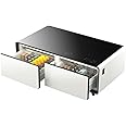 YMDA Smart Minibar Coffee Table with Built-in Wireless Charger, Fridge, Bluetooth Music System, and USB Charger - Modern and Multi-Functional