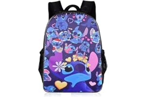Lemotoy Stitch Sac à Dos Pour Enfants, sac à dos d'école Sac à Dos Scolaire, Cadeau Pour Fille Et GarçOn, 42x29x16 Cm (B)