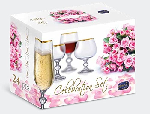 Celebration Set 24 Teilig Hochzeitsgeschenk Sektglser Weinglser Cognacschwenker Likrglser