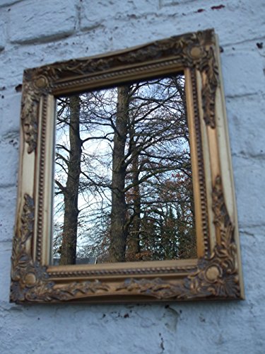 Spiegel, Wand - Spiegel, goldener Barockrahmen, 32 x 27 cm, Landhaus