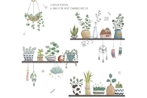 ARAWAT Pegatina de Pared ESTANTE DE PLANTAS Verdes Murales Adhesivos Flor Pegatinas Vinilos Creativas Boho Tropical Decorativos para Infantil Dormitorios Cuartos Dormitorio Cocina Armario Baños Despachos