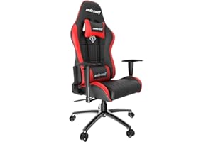 Anda Seat Jungle Gaming Chair for Adults - Medium Reclining Video Game Chairs, PVC Leather Ergonomic Office Chair, Heavy Duty Neck & Back Lumbar Support - Luxury Red Computer Chairs for Home & Work
