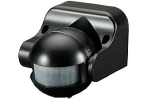 Abacus Range 180 Degree IP44 Wall Mounted PIR Motion Sensor for Outdoor Security | Ceiling Mounted 1200/300w Max Adjustable Waterproof Passive Infrared Motion Detectors, 12m