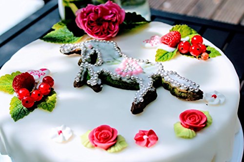 XXL großer Einhorn Plätzchen Ausstecher 16 cm Höhe Magic Punky Funky Unicorn Pink / rosa umrandet Ausdrückhilfe durch weichen Kunststoff / Edelstahl - 5