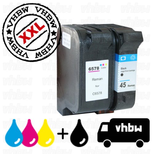 vhbw 2x kompatible Ersatz Tintenpatrone Druckerpatrone Set für Drucker HP DeskJet 1220c, 1220cse, 1220cxi, 1280, 6122, 6127, 9300, 930c, 930cm, 932c