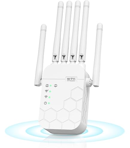 Répéteur WiFi 1200Mbps Double Bande - Amplificateur Signal Avec 6 Antennes Puissantes