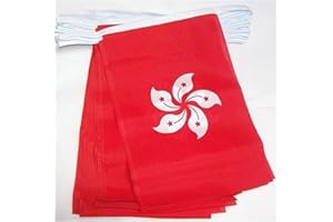 AZ FLAG Hong Kong 6 meters BUNTING Flag 20 flags 9'' x 6'' - Hong Konger STRING flags 15 x 21 cm