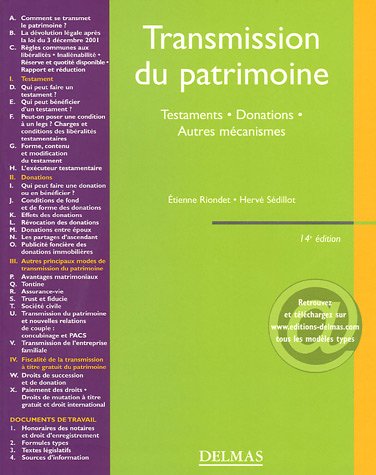 Télécharger Transmission du patrimoine : Testaments, donations, autres mécanismes PDF Ebook En Ligne