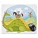 Produktbild J5E7JYTE Mouse Pad,Knight Don Quixote with Horse on Dragon Valley Medieval Fairytale Image Mouse Pad