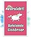 Produktbild Einhorn Schild – Vorsicht Spielende Einhörner (20x30cm), Süße Wand-Deko, Türschild für Mädels-Wohnung und Mädchen-Zimmer, Geschenkidee und Geburtstags-Geschenk, Lustige Überraschung für beste Freundin