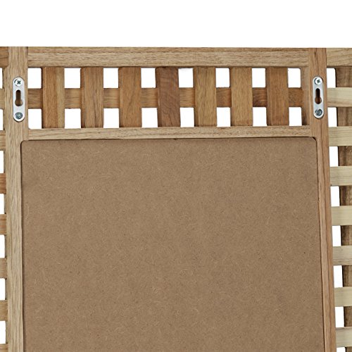 Relaxdays Spiegel Walnuss HBT: 69,4 x 51,0 x 1,8 cm Badspiegel Flurspiegel Wandspiegel Holz mit dekorativem Gitterrahmen, natur - 5