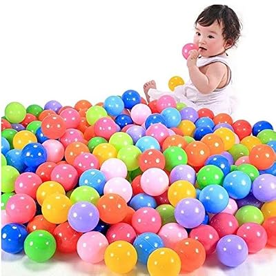 Bonjouree 50pcs/100pcs/200pcs Océan Boule en Plastique Souple Colorée Jouet Bebe enfants (5.8CM/200pcs)