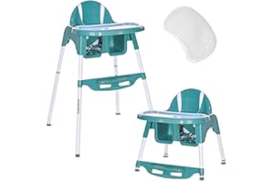 DERMODIVA Lorelli Seggiolone Pappa multifunzione per bambini 6 mesi - 3 anni, si trasforma in sedia, coprivassoio, vassoio e poggiapiedi regolabili, comodo, facile da pulire e da spostare (artic blue)