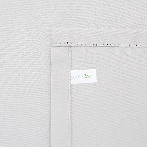 Deconovo Blickdichte Gardinen Vorhang Verdunkelung Verdunkelungsgardinen mit Kräuselband 175×140 cm Grau Weiß 2er set - 8