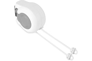 EJOYOUS Tendedero Extensible 13 Metros, Cuerda para Tender Ropa Retractil Tendederos Plegables de Pared Exterior Abatible Cuerda para Tenderete, para Balcón Jardín Zona Interior