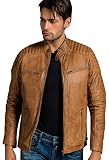 Lammlederjacke für Männer Urban Leather Ralph, Tan, Größe : L