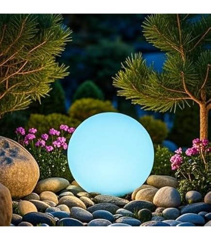 BIGMONAT Rechargeable Cordless Landscape Spotlight - RGB Color Changing, Remote Control, IP65 Waterproof, For Garden & Potted Plants