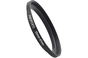 AMOPOFO Metal Step Up Ring Adapter 55mm to 67mm Step-Up Lens Adapter Ring For Filters, Made Of CNC Machined space aluminum With Matte Black Electroplated Finish,Compatible with All 55mm Camera Lenses & 67mm