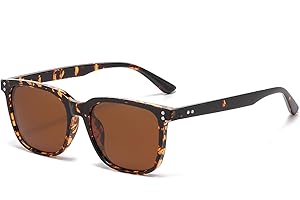 YAMEIZE Retro Polarized Rectangle Sunglasses for - Women Men Classic Style Square Shades UV400 Protection Driving Outdoor