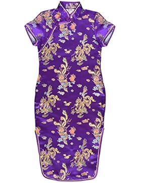 Mädchen chinesisch kleide qipao partykleid satin asiatisch