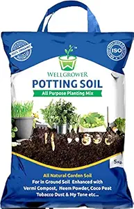 Pradhan Well grower Enriched Organic Potting Soil Mix with Required Organic Fertilizers for Plants (5 kg)