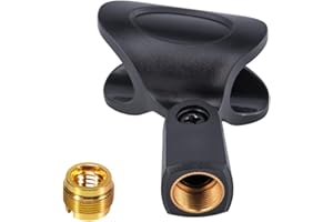 PRETTYLE Grands Clips de Microphone Flexibles pour Tous Les émetteurs Portables Adaptateur de Support de Micro Dur et Durable Filetage en Plastique/cuivre avec vis en cuivre