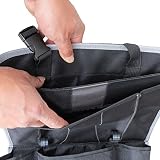 Auto Oragnizer Aufbewahrungstasche Autositztasche Rückenlehnenschutz Rücksitz Multipocket mit iPad Fach Kinder Rücksitz-Tasche(Schwarz Grau) - 5