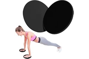 CANCYCC 2 Stück Sliders Fitness Gleitscheiben, Doppelseitige Sport Gliding Discs, Exercise Disc Slider für Fitnessstudio, Zuhause, Yoga, Pilates, Teppich, Fliesen, Laminat, Holzboden (Schwarz)