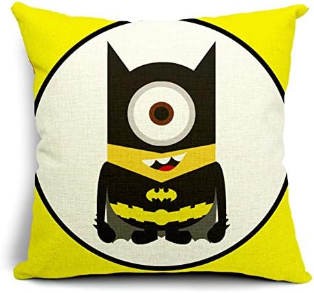 Poens Dream Cute Batman Funny Cotton Linen Decorative Throw Pillow Case Cushion Cover, 17.7 x 17.7inches