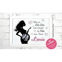 Bilderrahmen - Fotorahmen für Ultraschallbild - Holz - Weiss - Geschenk zur Geburt,Babyparty, Geburtsanzeige, Namensschild