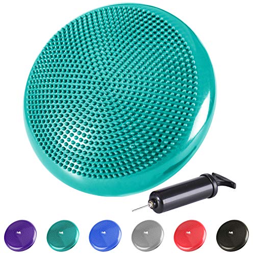 Reehut Coussin d'équilibre + Pompe 33cm Gonflable PVC pour Core Training, Fitness, rééducation, Rétablissement - Vert