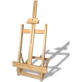 DSH Doğal Seramik Hamuru Masa&uuml;st&uuml; Ş&ouml;vale Ayarlı Ahşap Resim Ş&ouml;valesi Ressam Sehpası 70cm