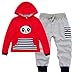 Happy Cherry 2pcs Baby Boy Girl Kids Cartoon Print Stripe Top+pants Casual Fashion Sport Pullover Outfit Clothing Size 100 - Red