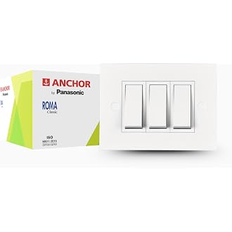 Anchor by Panasonic Roma Classic 1 Module Deko White Single Mounting Plate for Switch Board (White, 21317WH-20)