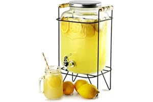 bar@drinkstuff Yorkshire Mason Jar Drinks Dispenser with Stand 8ltr Beverage Dispenser, Mason Jar Beverage Dispenser, Juice Dispenser, Cocktail Dispenser, Vintage Drinks Dispenser