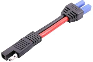 ASUDARO Connettore Adattatore SAE, Spina Adattatore SAE 10 AWG 15 cm / 6 Pollici Connettore per Cavo di Prolunga SAE Cavo per Batteria Solare Cavo da Spina SAE a Cavo di Alimentazione Femmina EC5